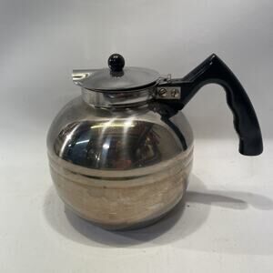 Vintage Stainless Steel Kettle Tea Coffee pot Nicro USA Chicago 1512B